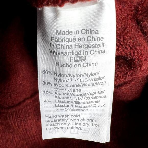 Madewell Faux Wrap Front Knit Pullover Sweater Heather Scarlet Red V-Neck SMALL - Picture 3 of 5